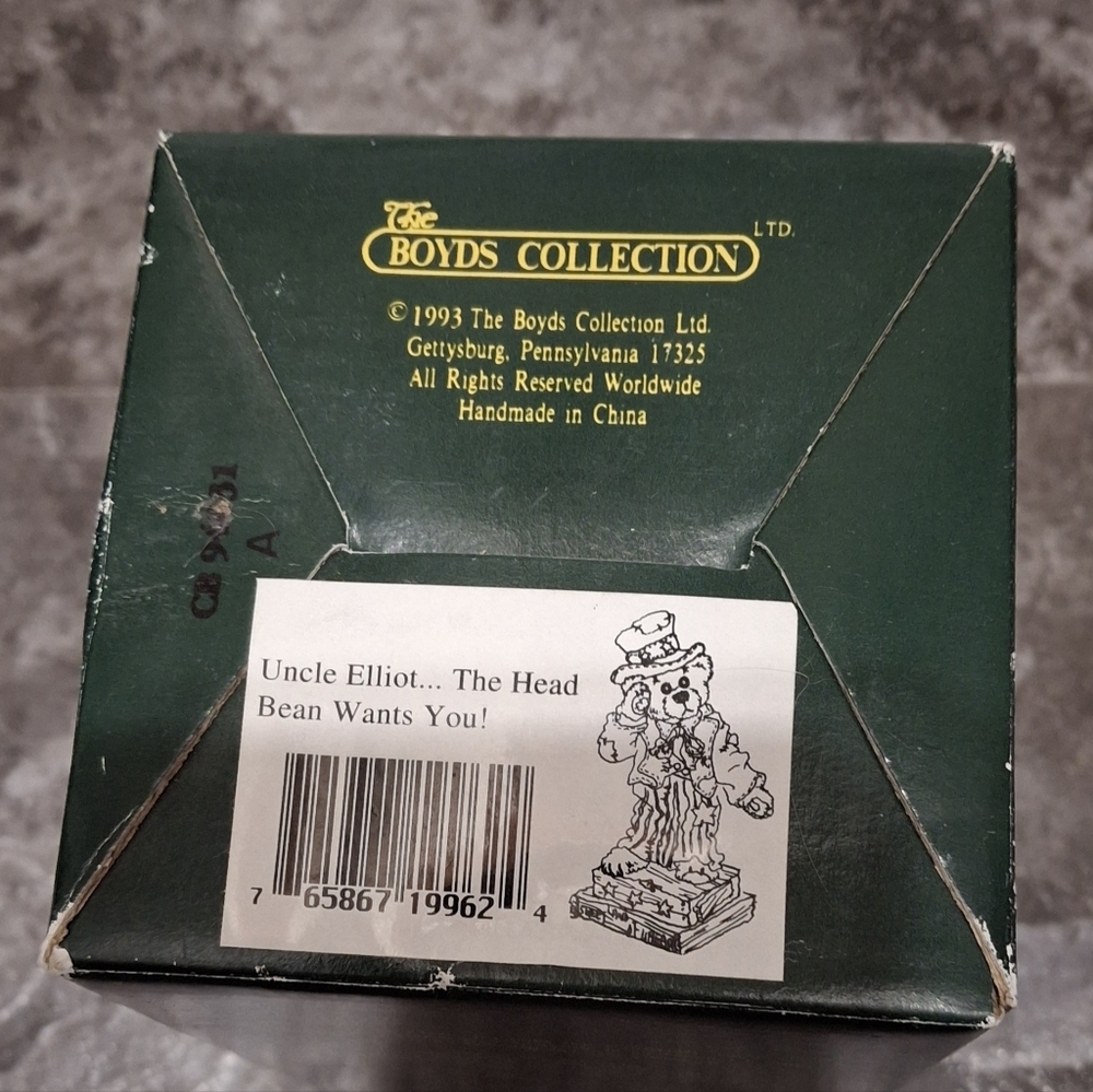 Boyd Bearstone Resin Uncle Elliot The Head Bean Wants You FoB 1996 / 1997 NIB. - Picture 4 of 4